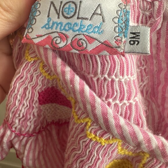 NOLA smocked 9 month bubble outfit with sno cones - Picture 2 of 3